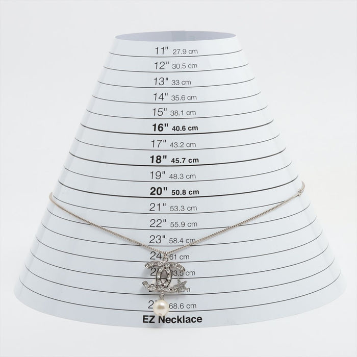Chanel CC Star Pearl Drop Pendant Necklace