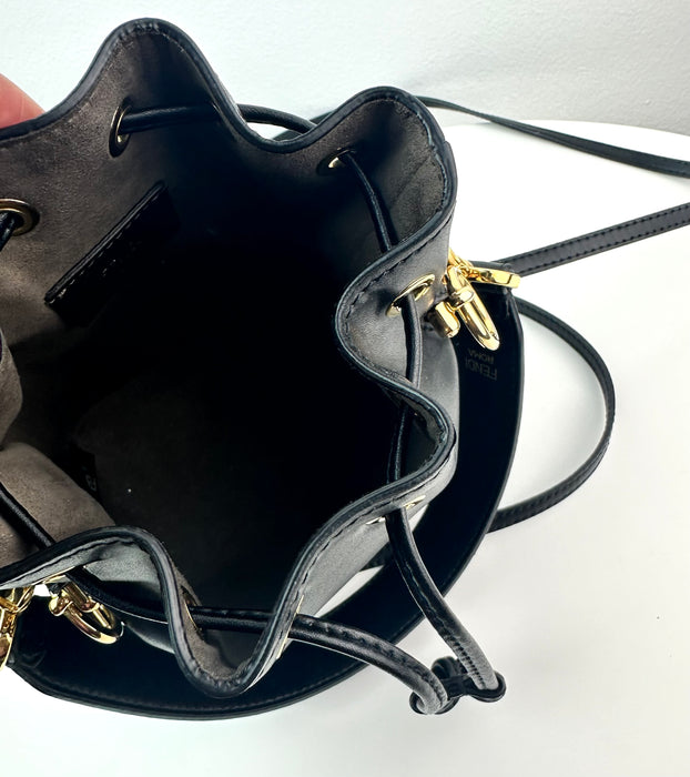 Fendi Mon Tresor black Leather Mini Bucket Bag