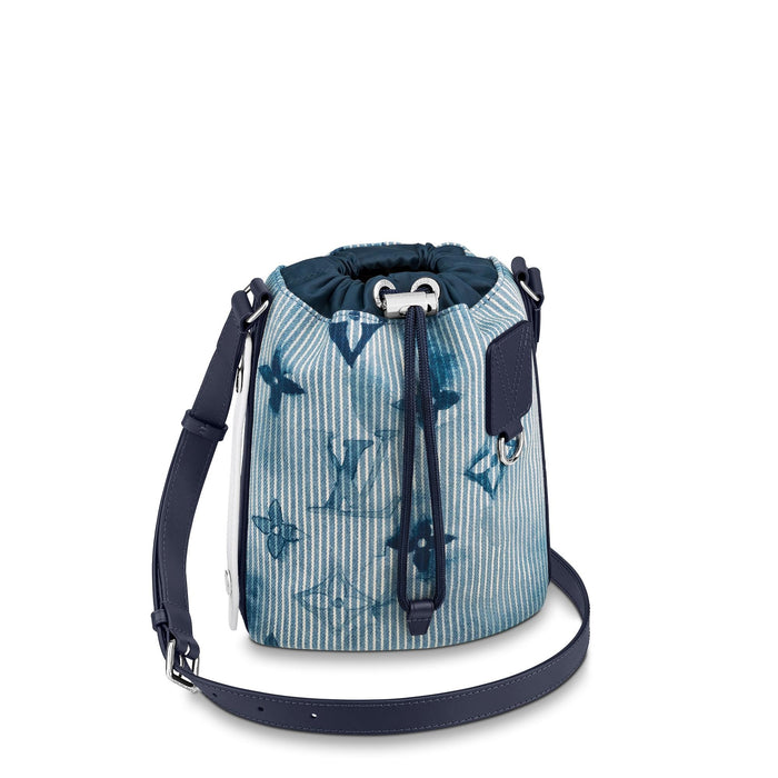 Louis Vuitton Sac Marin Bag Limited Edition Monogram Watercolor Stripes Denim BB bucket bag