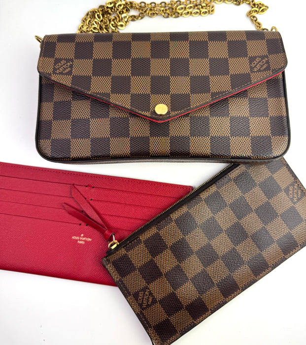 Louis Vuitton Damier Ebene Pochette Felicie Brown