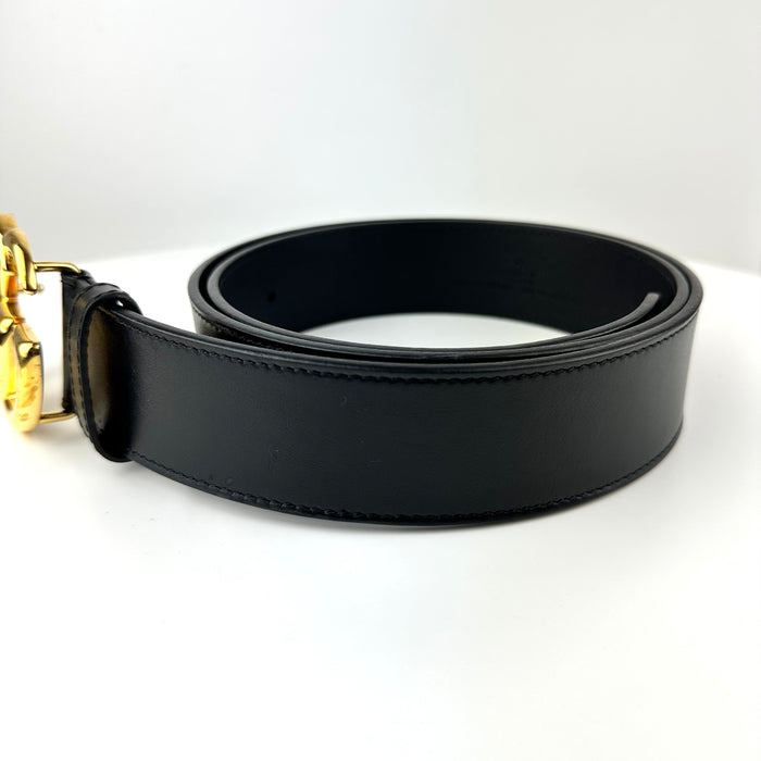 Gucci GG Marmont Leather Belt with Shiny Buckle