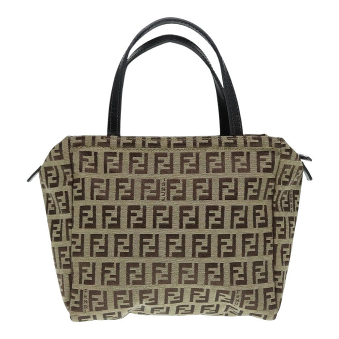 Fendi Zucchino Canvas Mini Hand Bag Beige