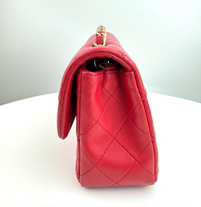 Chanel Classic Mini Flap Bag in Red