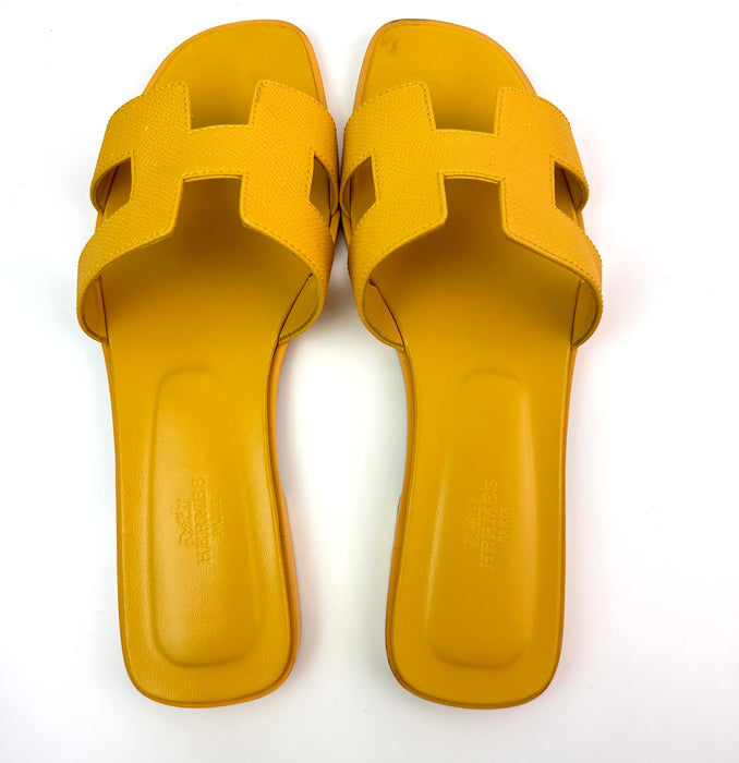 Hermes Oran Sandals in Yellow