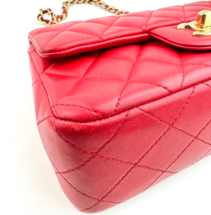Chanel Classic Mini Flap Bag in Red