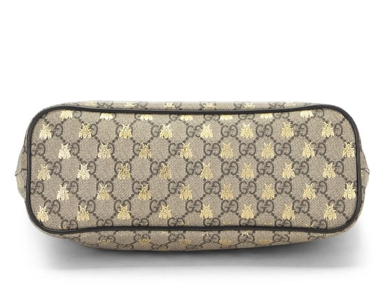 Gucci Soft GG Supreme Monogram Bees Small Crossbody Tote Beige