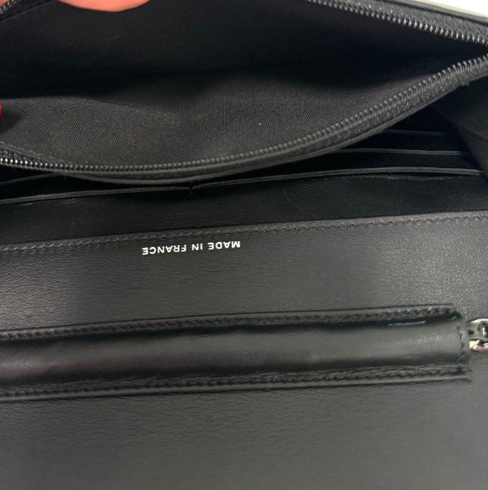 Chanel Black Patent Leather Crystal CC Wallet on a Chain