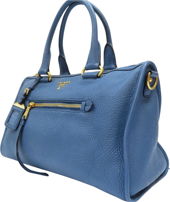 Prada Shoulder Handbag Calfskin Blue