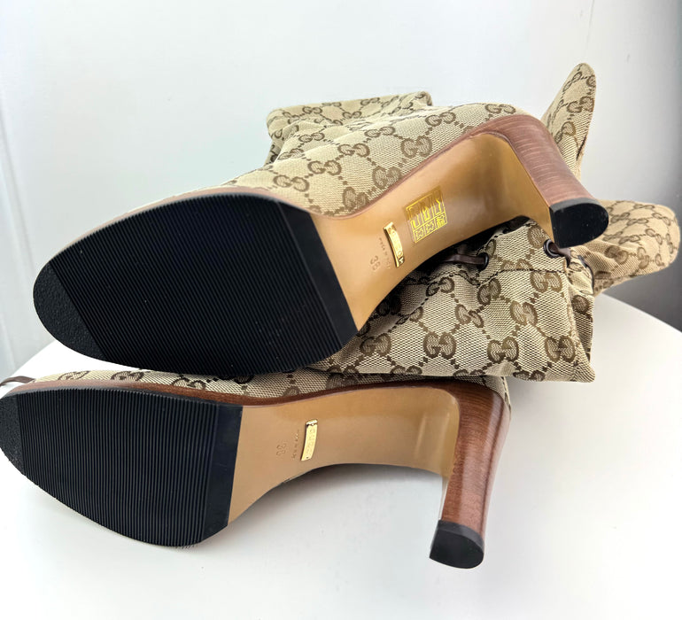 Gucci GG Canvas over-the- knee boots