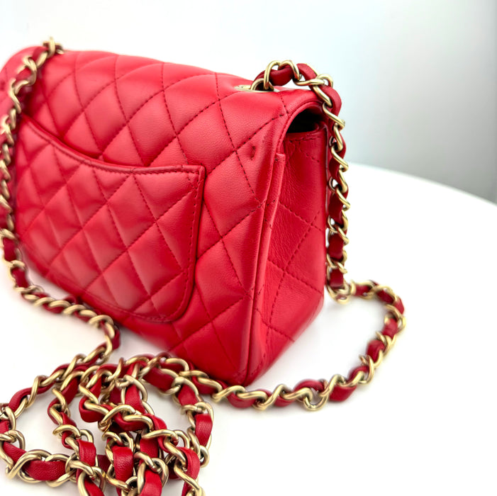 Chanel Classic Mini Flap Bag in Red