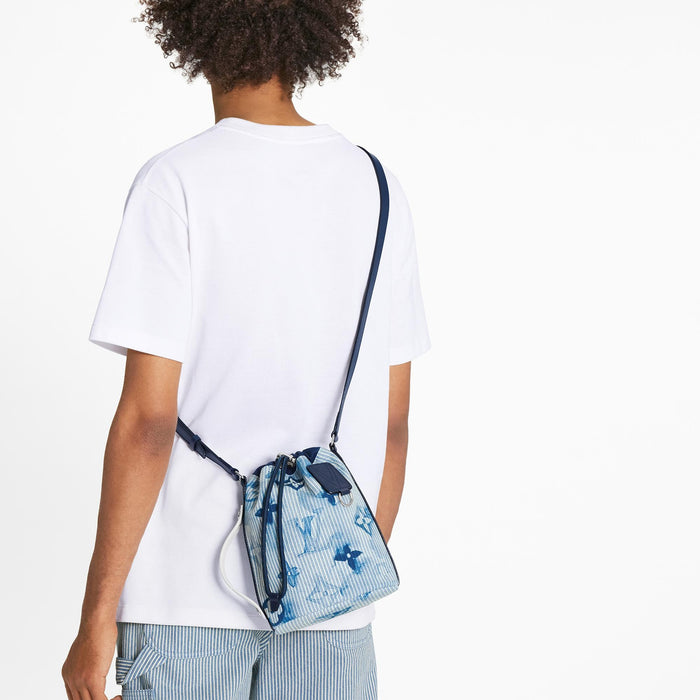 Louis Vuitton Sac Marin Bag Limited Edition Monogram Watercolor Stripes Denim BB bucket bag