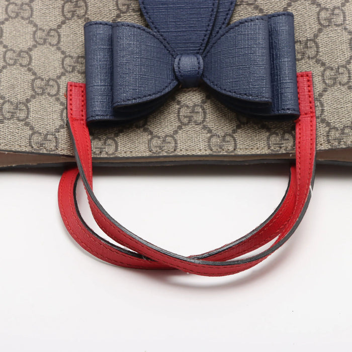 Gucci Bow Kid's Tote GG Coated Canvas