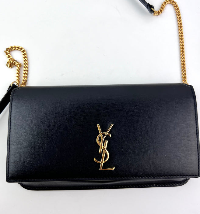 Saint Laurent Monogram Phone Holder Crossbody Bag in Leather