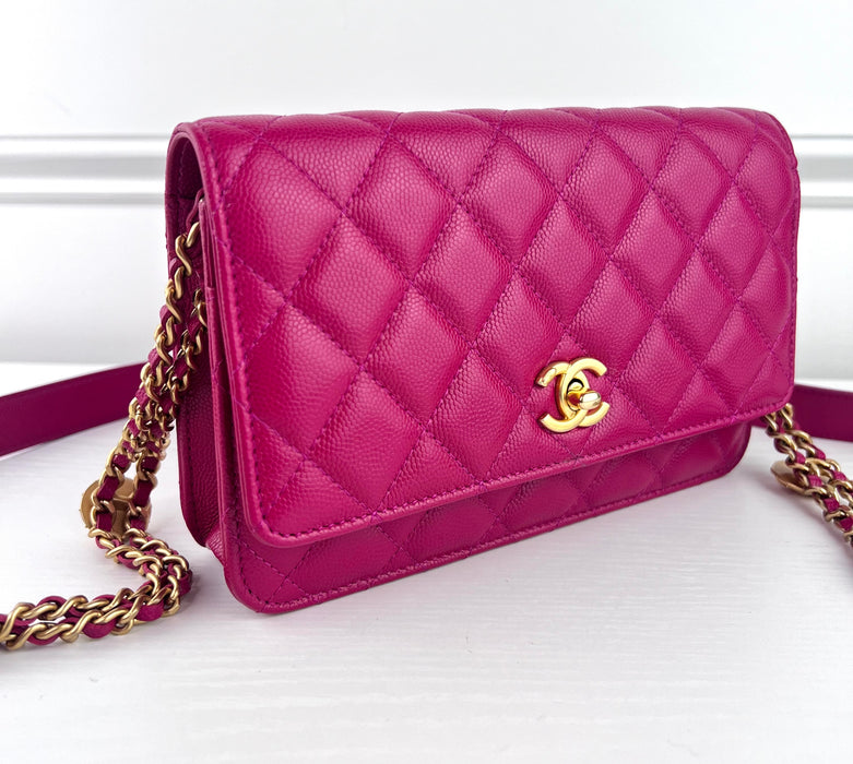 Chanel Chain bag Dark Pink with Gold hardware