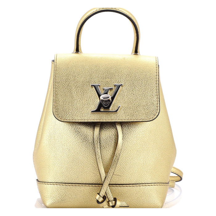 Louis Vuitton Metallic Gold Lockme Mini Backpack