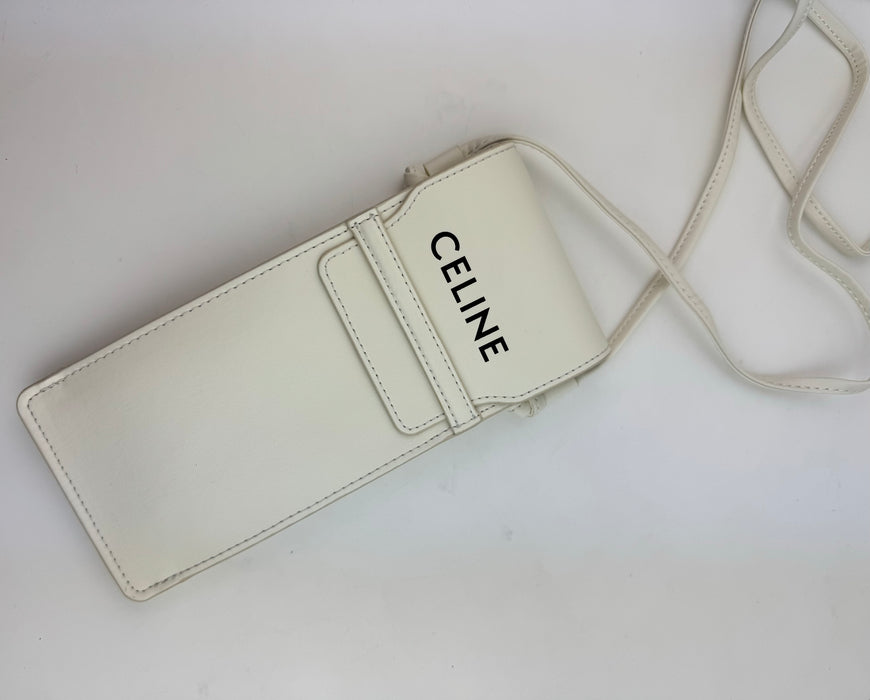 Celine Pouch With flap White