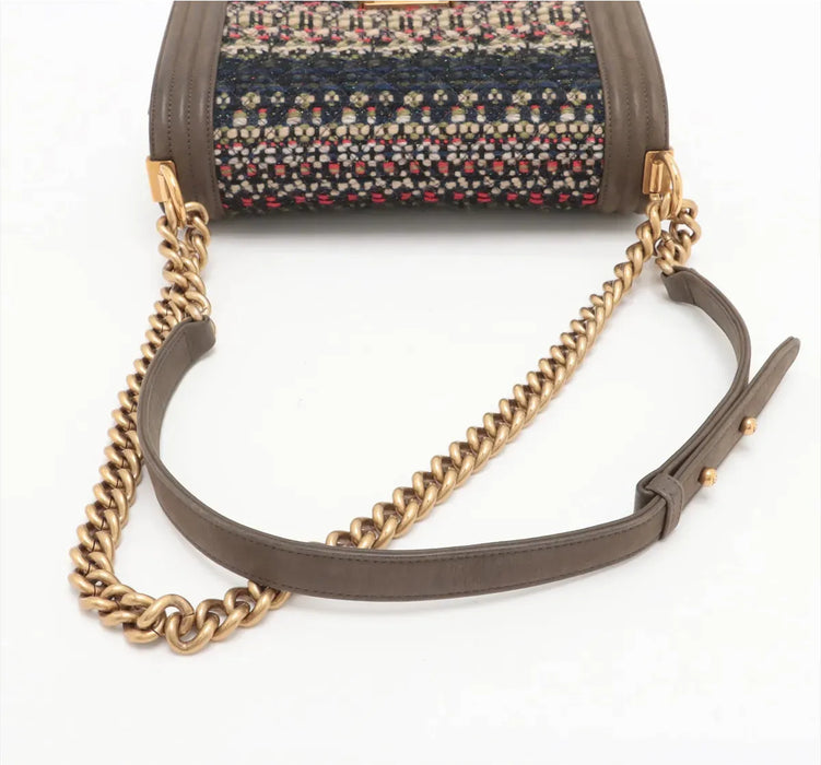 Chanel Boy Flap Bag Quilted Tweed Medium