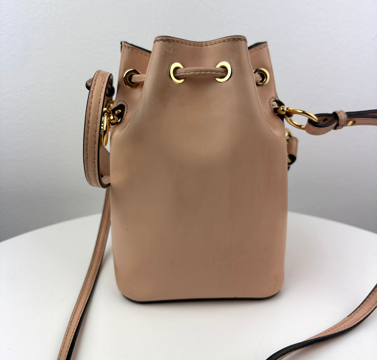 Fendi Mon Tresor Pale Pink Leather Mini Bucket Bag