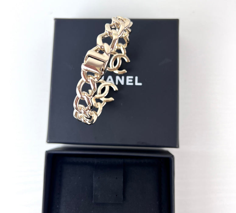 Chanel Double CC Light Gold Cuff