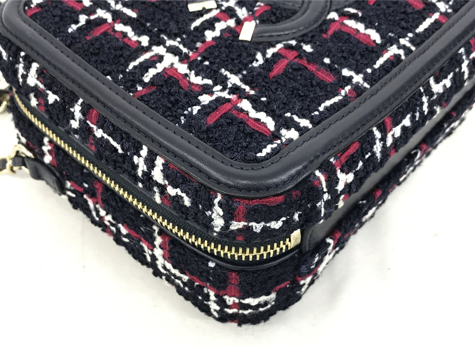 Chanel Quilted  Filigree Small Vanity Tweed Shoulder Bag