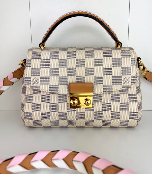 Louis Vuitton Damier Azur Braided Croisette Rose