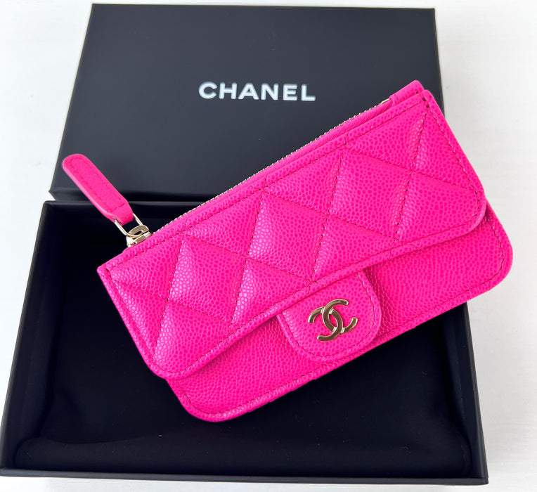 Chanel Classic Zipped Card Holder in Pink