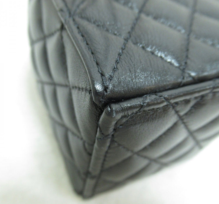 Chanel Black Quilted Leather Micro Drawstring CC Bucket Bag