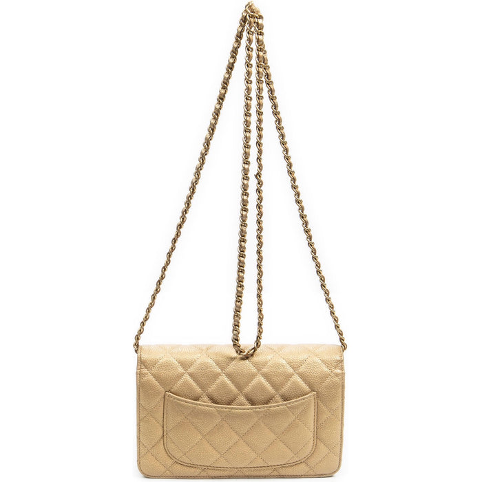 Chanel Flap Wallet On Chain Quilted Caviar Leather