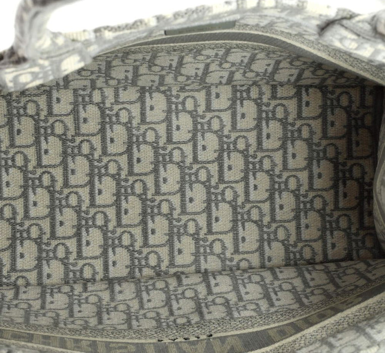 Dior Medium Dior Book Tote Ecru and Gray Dior Oblique Embroidery