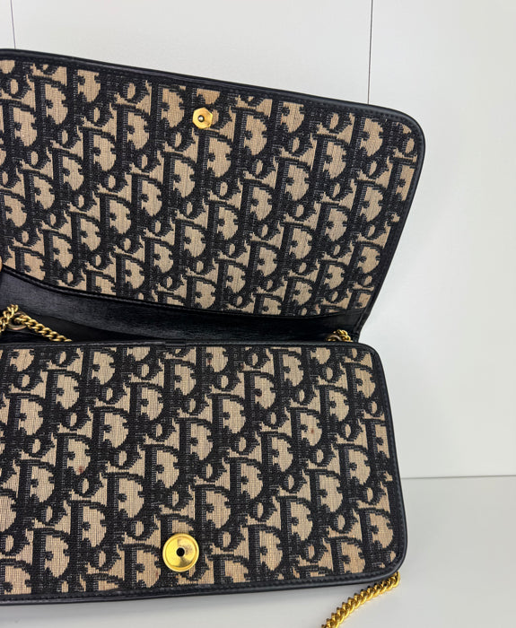 Dior Montaigne Flap Bag in Oblique Jacquard Canvas