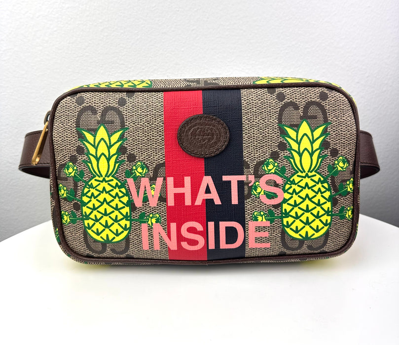 Gucci Pineapple Print GG Supreme Belt Bag