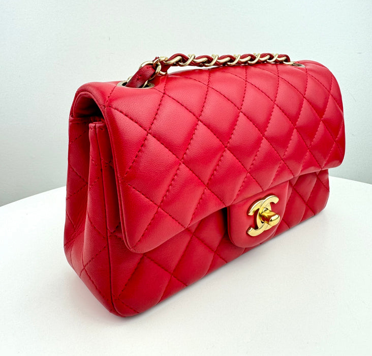 Chanel Classic Mini Flap Bag in Red