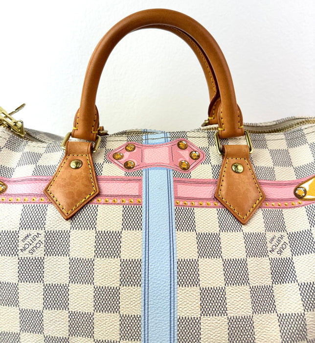 Louis Vuitton Damier Azur Summer Trunks Speedy Bandouliere 30