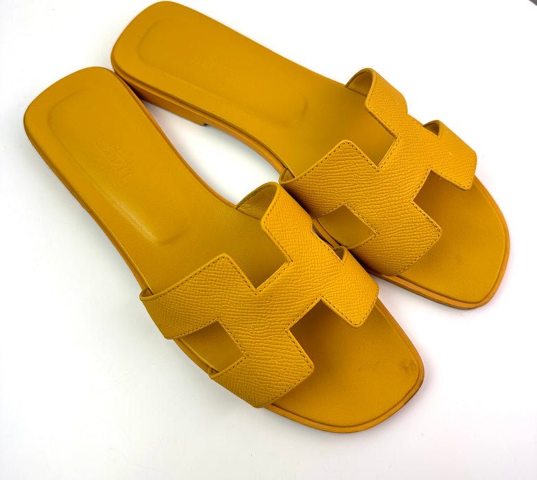 Hermes Oran Sandals in Yellow