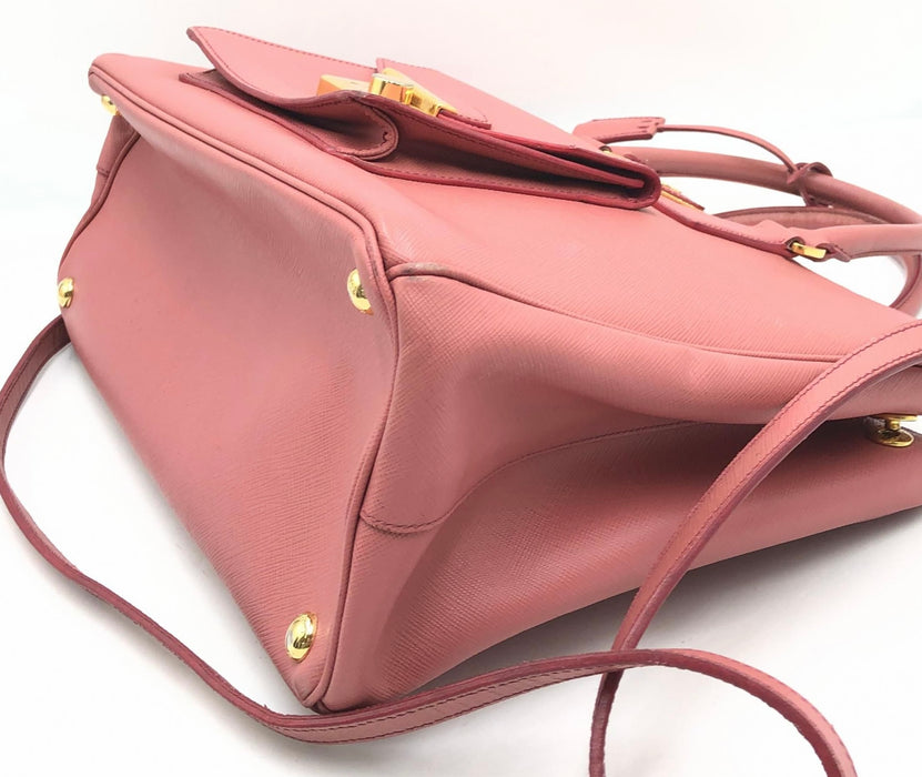 Prada Pink Saffiano Lux Galleria Tote Bag