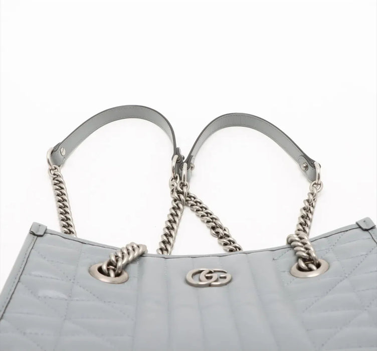 Gucci GG Marmont Chain Tote Bag Gray