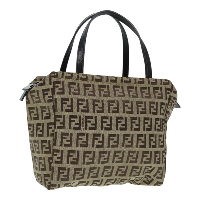 Fendi Zucchino Canvas Mini Hand Bag Beige