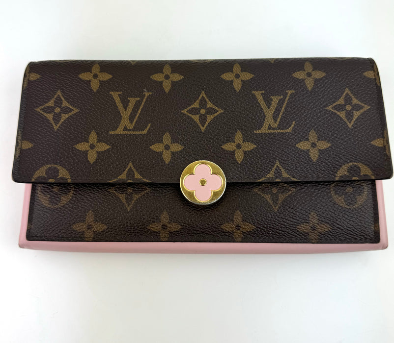 Louis Vuitton Wallet Flore Monogram Rose Ballerine