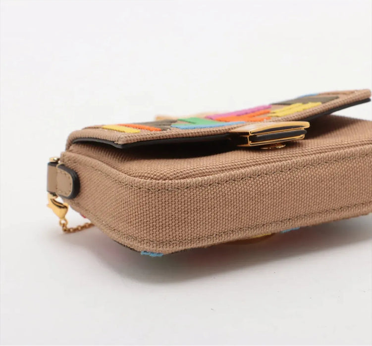 Fendi Nano Baguette Charm FF Embroidered