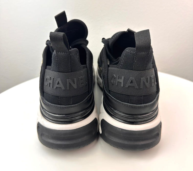 Chanel Mixed Fabric Sneakers in Black