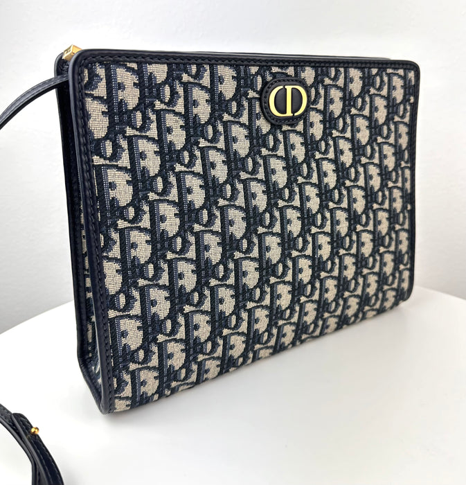 Dior 30 Montaigne pouch Blue Dior Oblique Jacquard