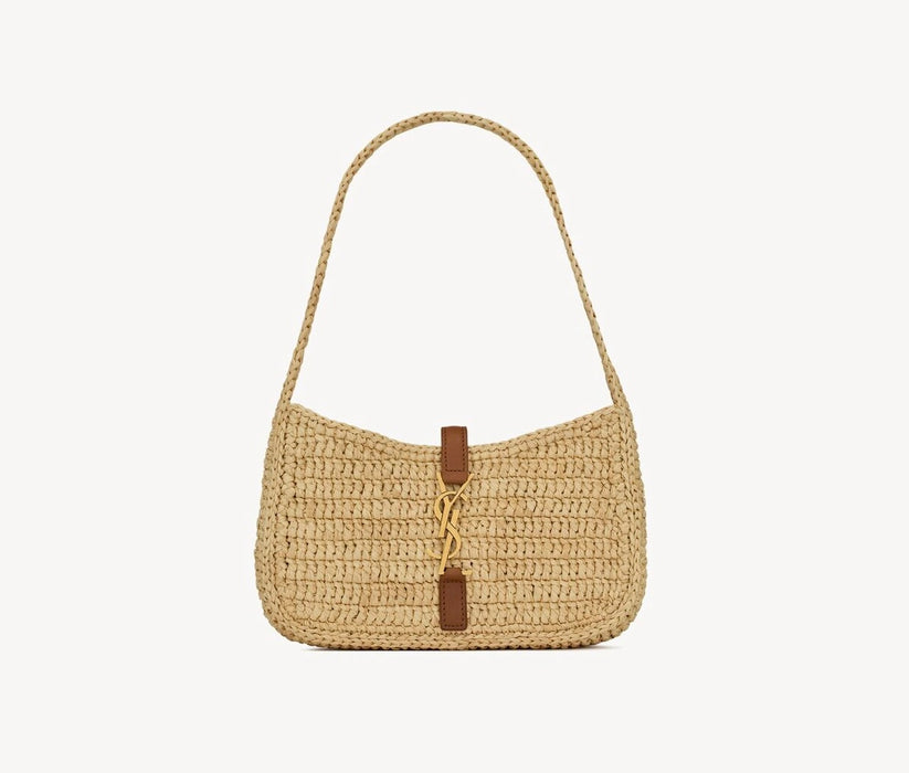 Saint Laurent Mini Le 5 à 7 raffia hobo bag