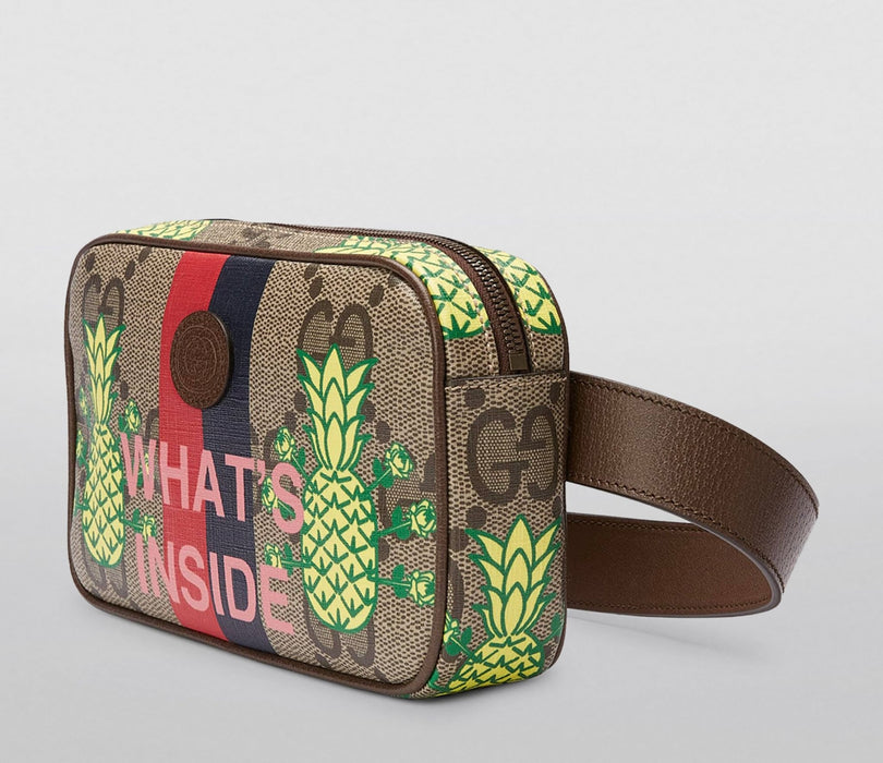 Gucci Pineapple Print GG Supreme Belt Bag