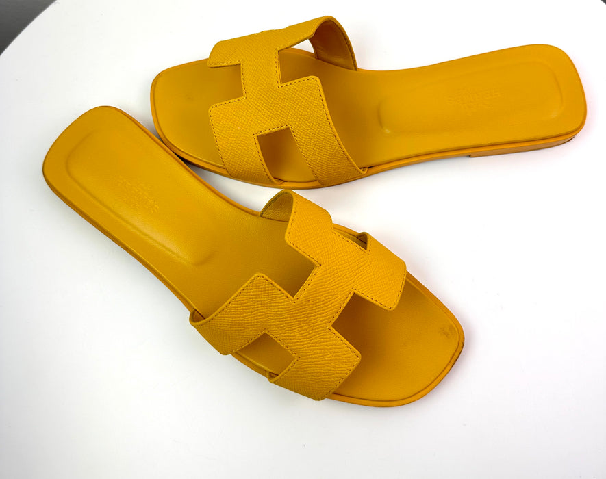 Hermes Oran Sandals in Yellow