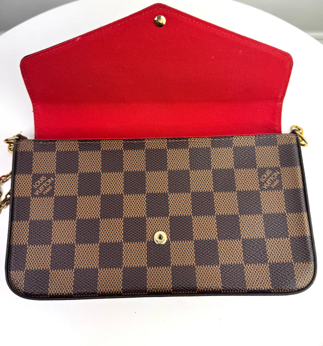 Louis Vuitton Damier Ebene Pochette Felicie Brown