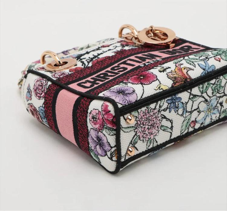 Dior Mini Lady D-Lite bag in white canvas