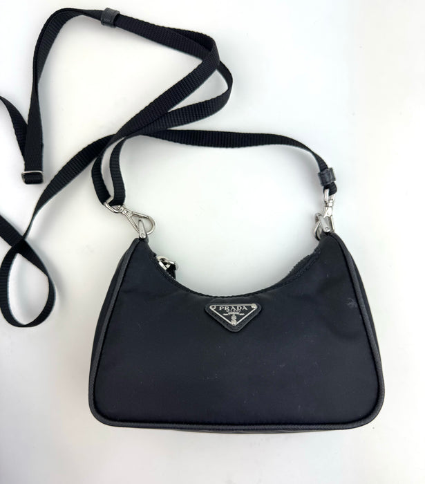 Prada Tessuto Nylon Mini Re-Edition Shoulder bag Black