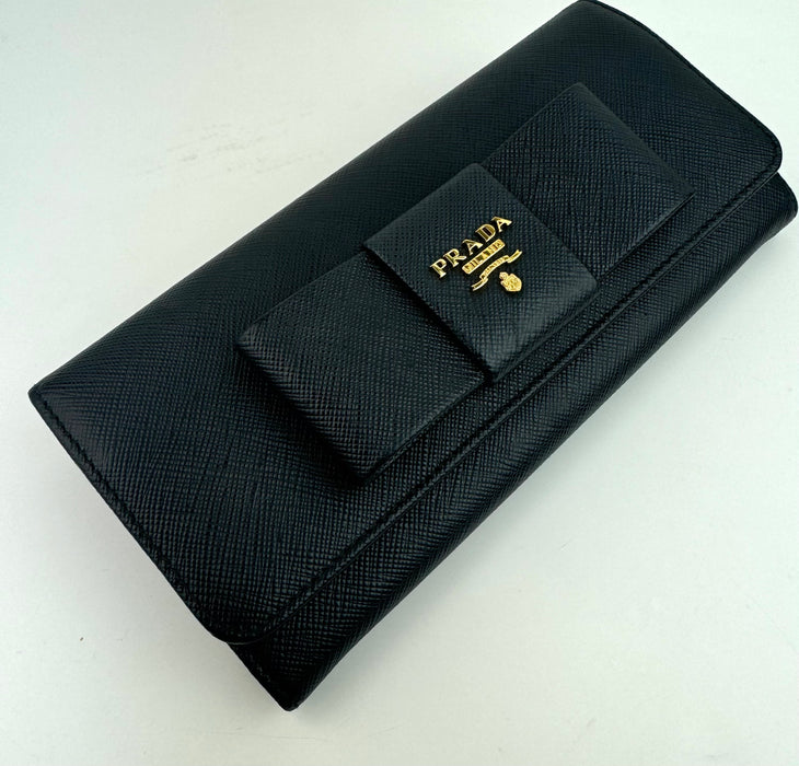 Prada Saffiano Leather Bow Wallet