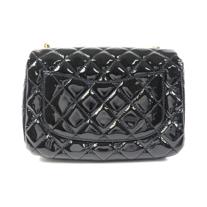 Chanel Black Quilted Patent Leather Coco De Toi Heart Square  Flap Bag