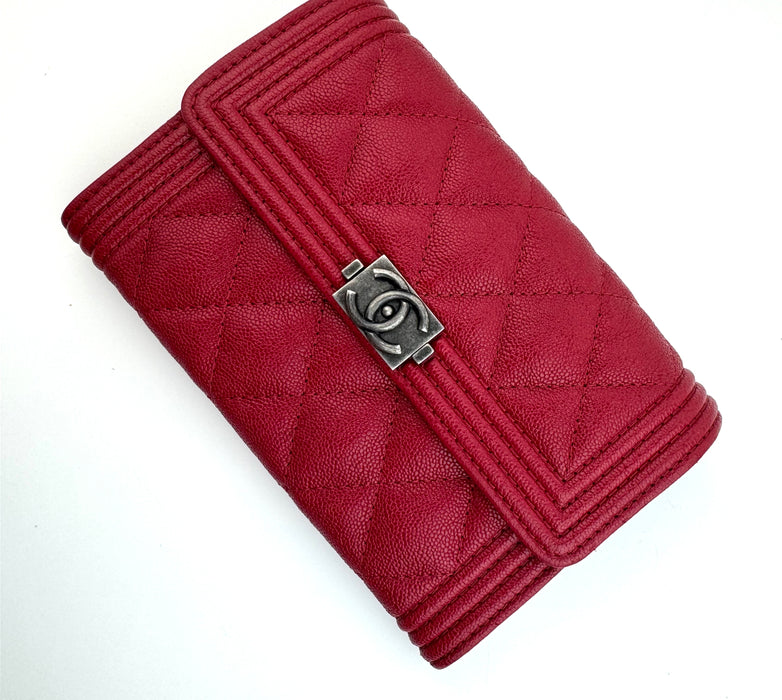 Chanel Caviar Quilted Medium Boy Flap Wallet